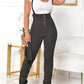 Solid color Zipper Ruched Maternity Long Jumpsuit