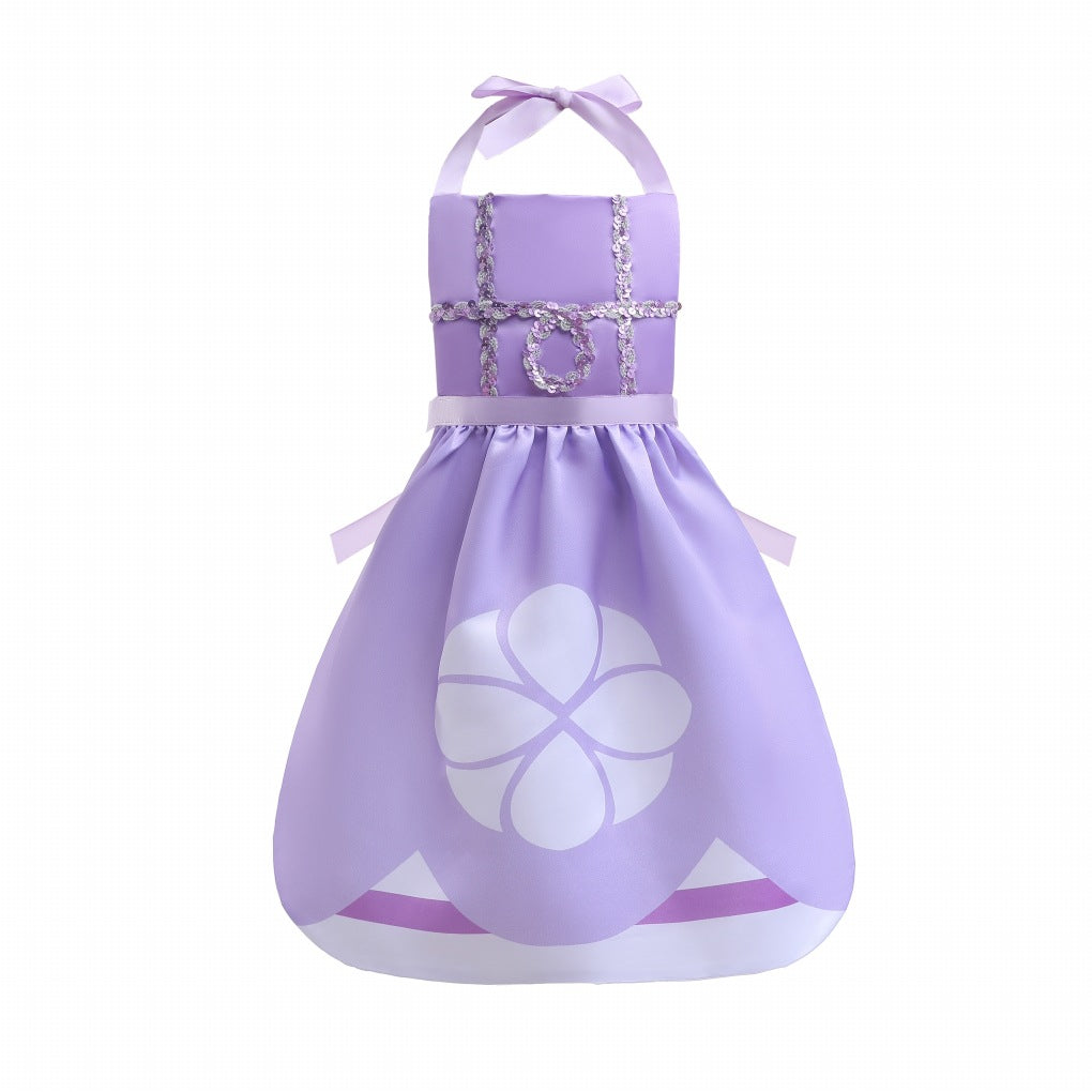 Children's Smock Princess Style Apron Hanging Neck Parent-Child Outfit