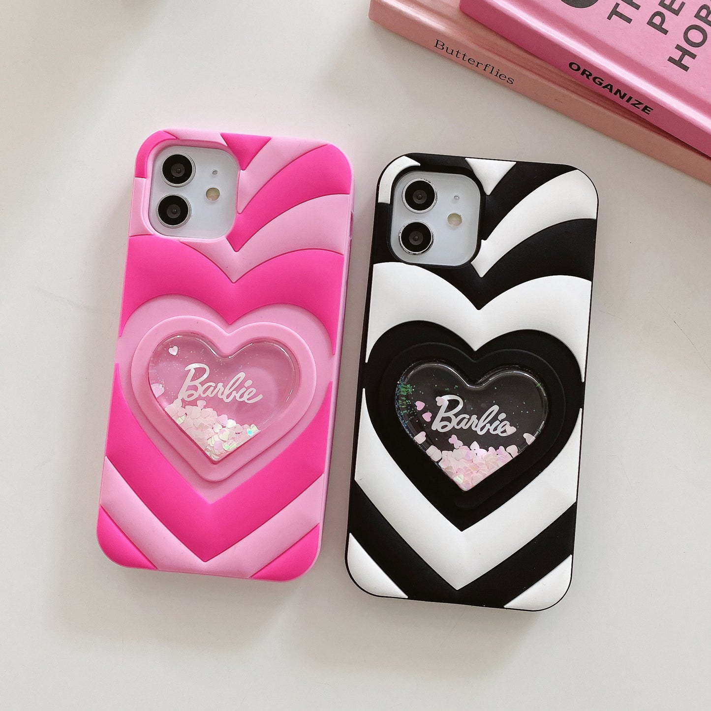 Silicone Phone Case with Heart Barbie Design - Love Soft Phone Cover