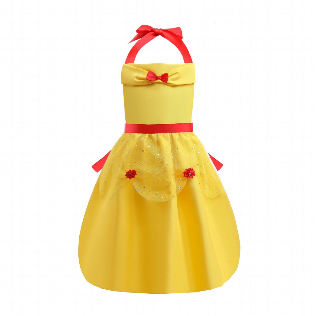 Children's Smock Princess Style Apron Hanging Neck Parent-Child Outfit