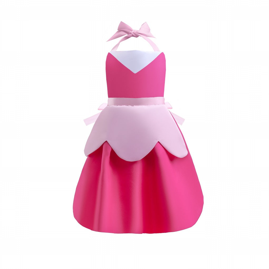 Children's Smock Princess Style Apron Hanging Neck Parent-Child Outfit