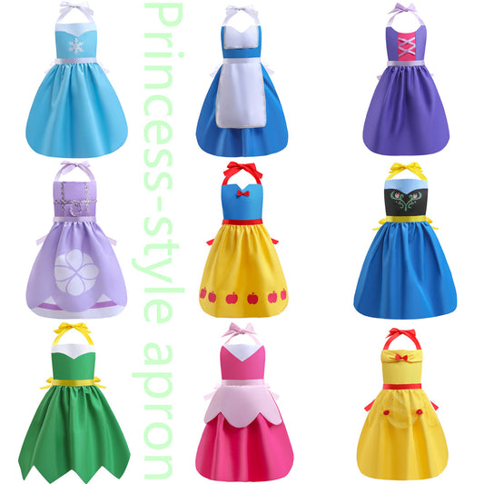 Children's Smock Princess Style Apron Hanging Neck Parent-Child Outfit