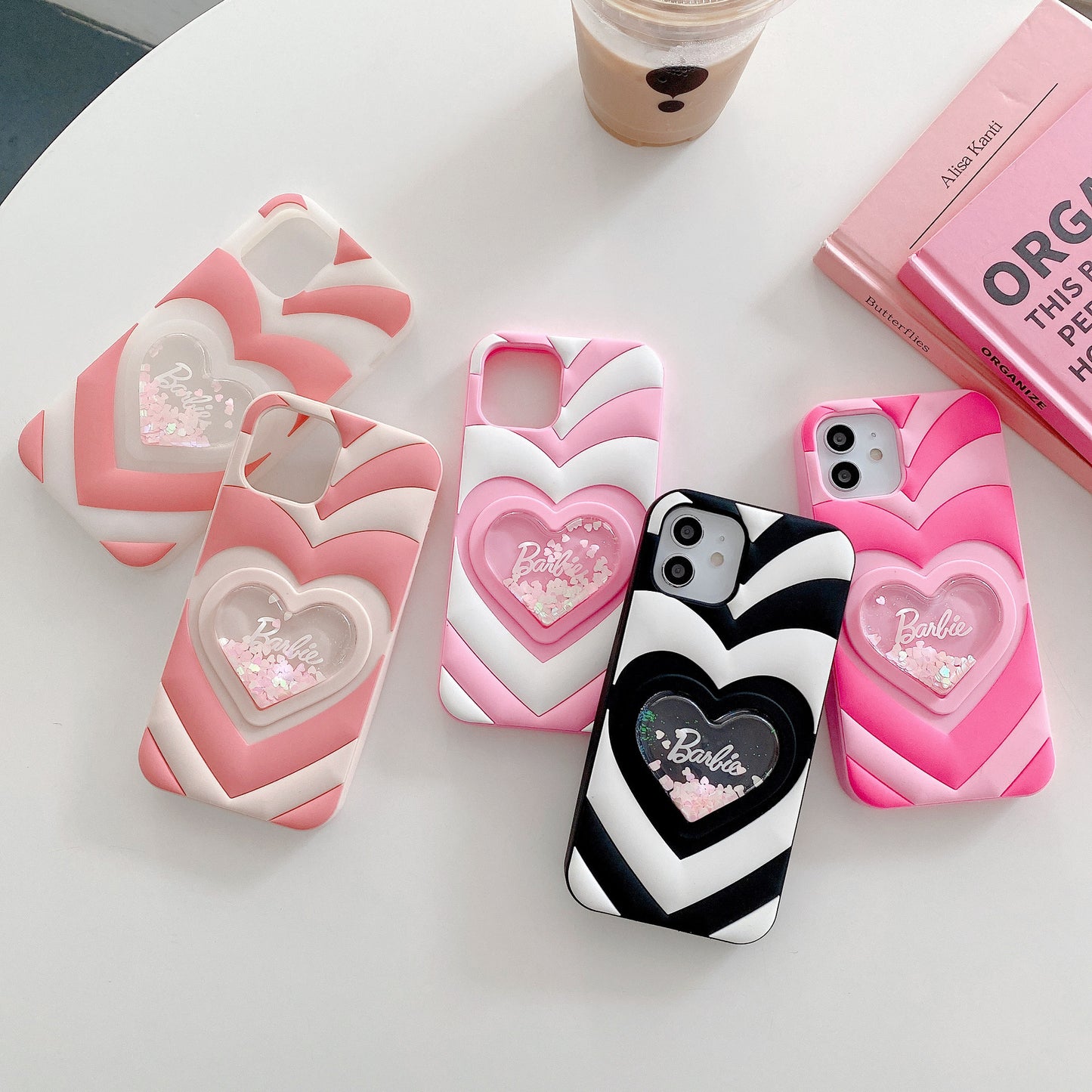 Silicone Phone Case with Heart Barbie Design - Love Soft Phone Cover