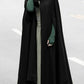 Seindeal Hooded Elegant Floor-length Cloak Poncho Cape Wool Coat Medieval Winter Coat Women Halloween Pregnant