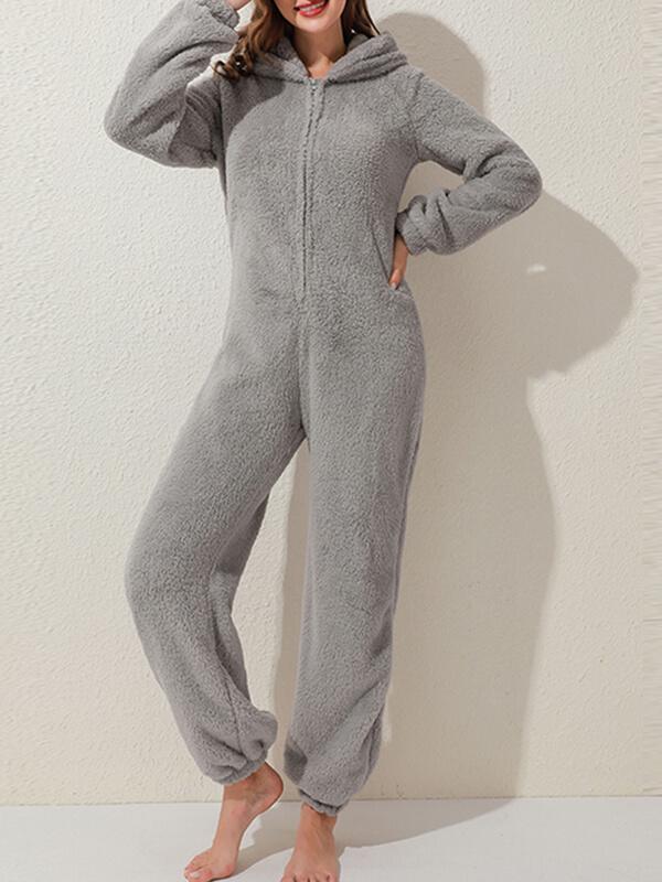 Seindeal Hoodie Romper Pajama Maternity Long Jumpsuit