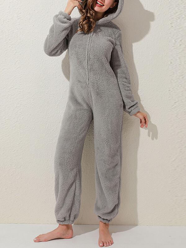 Seindeal Hoodie Romper Pajama Maternity Long Jumpsuit