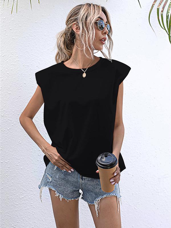 Seindeal T-shirt women tops solid color summer sleeveless