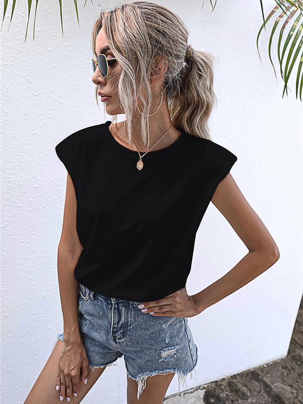 Seindeal T-shirt women tops solid color summer sleeveless