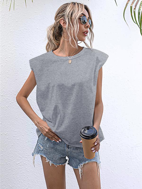 Seindeal T-shirt women tops solid color summer sleeveless