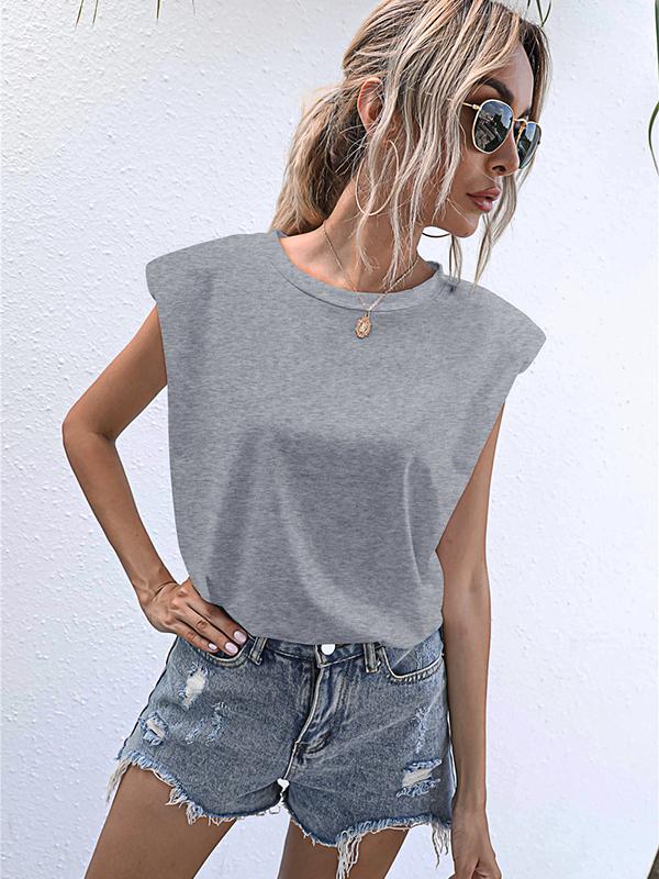 Seindeal T-shirt women tops solid color summer sleeveless