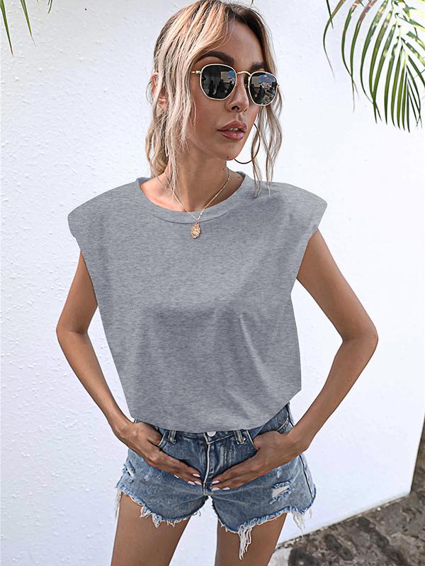 Seindeal T-shirt women tops solid color summer sleeveless