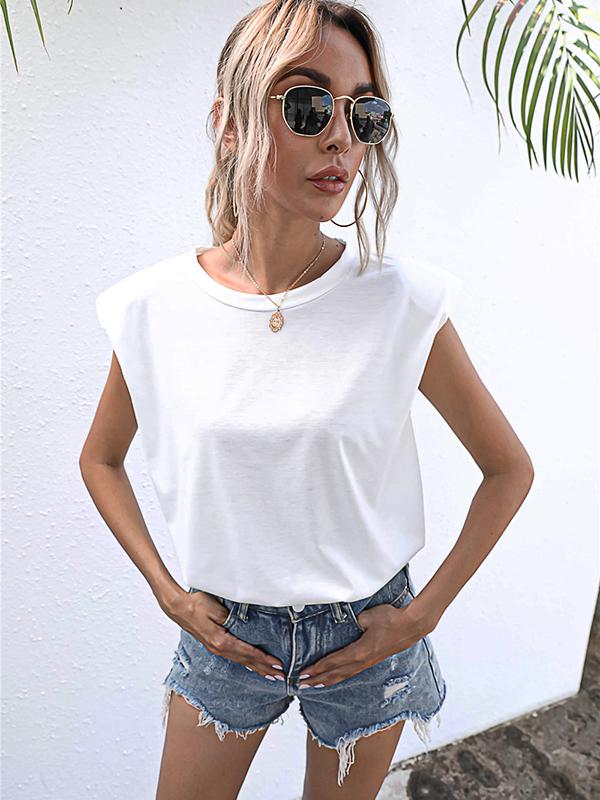 Seindeal T-shirt women tops solid color summer sleeveless