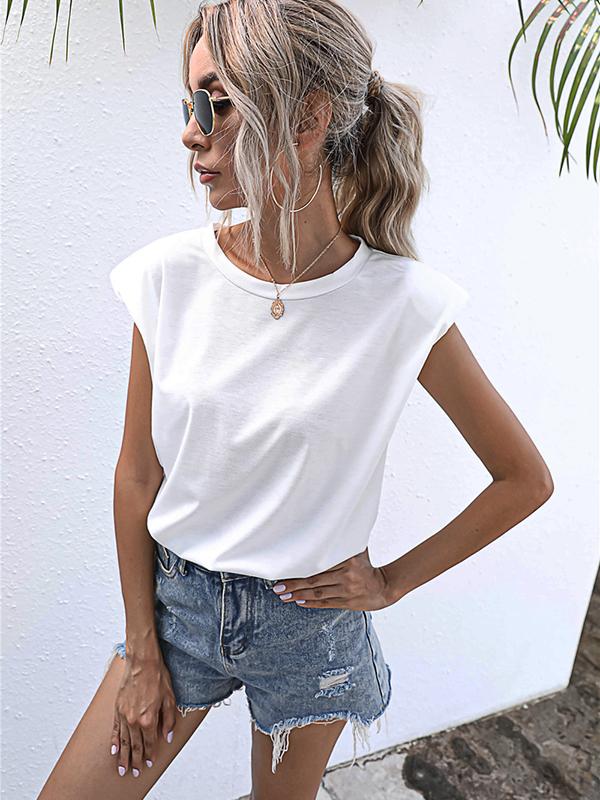 Seindeal T-shirt women tops solid color summer sleeveless