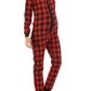 Seindeal Buffalo Plaid Buttons Christmas Long Sleeve Maternity Pajama Long Jumpsuit