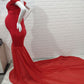 Seindeal Flowy Chiffon Draped Off-shoulder Baby Shower Red Maternity Dresses for Photoshoot