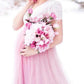Seindeal Floral Lace Deep V-neck Bodysuit With Grenadine Tulle Long Skirt
