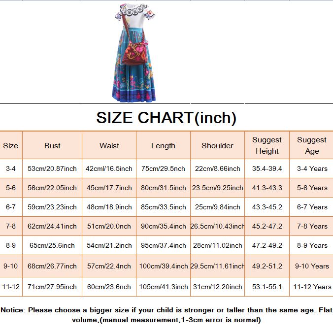 Seindeal Mirabelle Fancy Dress Costume Girl's for Party with Bag & Hairpiece Princess Dress Halloween 2-15Years