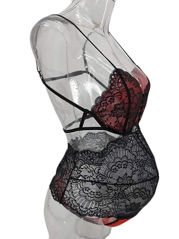 Lace Lingerie Cut Out Slim For Babyshower Short Maternity Jumpsuit