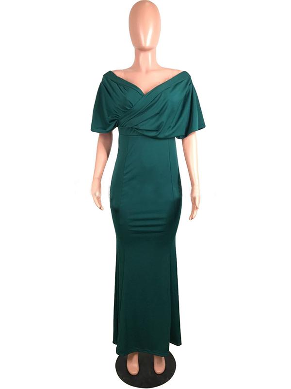 Off Shoulder Bodycon Mermaid Maternity Maxi Dress