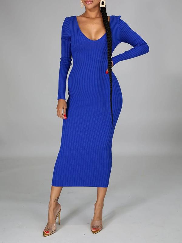 Seindeal Off Shoulder Fitted V-neck Long Sleeve Maternity Sweater Maxi Dress