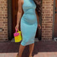 Round Neck Sleeveless Bodycon Maternity Maxi Dress