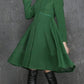 Seindeal Pockets long-sleeved elegant woolen coat with hood women flared winter coat outwear