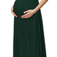 Seindeal Draped V-neck Short Sleeve Elegant Maxi Maternity Dress