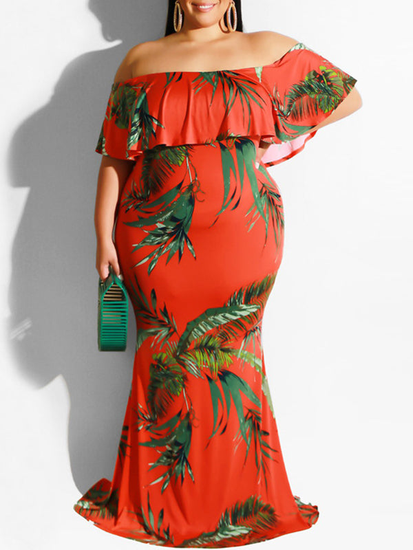 Seindeal Sunflowers Plus Size Maternity Dress Ruffle Off Shoulder Photoshot Maxi Dresses