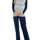 Seindeal Solid Round Neck Long Sleeve Maternity Nursing Pajama Set