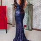 Seindeal Sequin Spaghetti Strap Bodycon Mermaid Maternity Photoshoot Dress Maxi Halloween