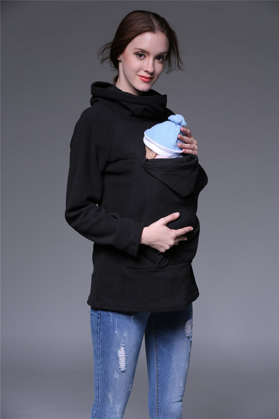 Seindeal Naketano Kangaroo Bag Long Sleeve Multi-Functional Maternity Sweatshirt