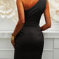 One Shoulder Belt Irregular Sleeveless Women Mini Dresses Tight Dress Party Dress