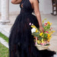Seindeal Patchwork Halter Neck Grenadine Tulle Plus Size Maternity Dress Prom Maxi for Party