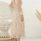 Patchwork Sequin Tassel Banquet Party Maternity Maxi Dress