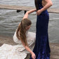Seindeal Sequin Spaghetti Strap Bodycon Mermaid Maternity Photoshoot Dress Maxi Halloween