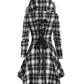 Plaid Fur Hoodie Buttons Long Sleeve Maternity Coat