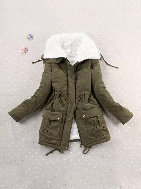 Seindeal Pockets Loose Drawstring Pockets Maternity Padded Coat for Women