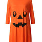 Seindeal Skull Print Pumpkin Long Sleeve Halloween Midi Plus Size Maternity Dress Costume for Pregnant Moms