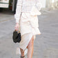 White Lace Flowers Ribbon Collar Lantern Sleeve Long Sleeve Elegant Blouse Women Tops Tops