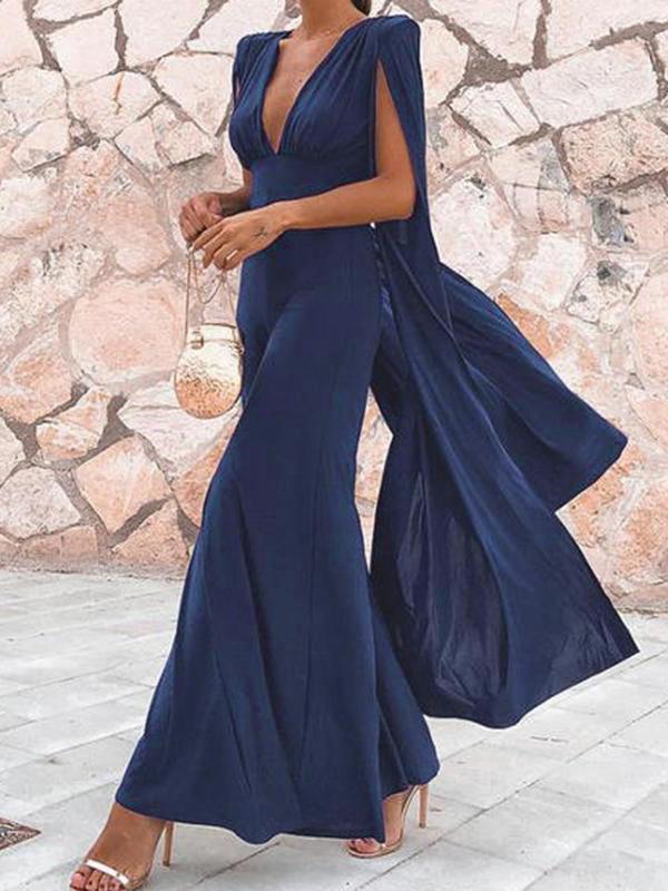 Irregular V-Neck Sleeveless Women's Maxi Dresses Evening Dress