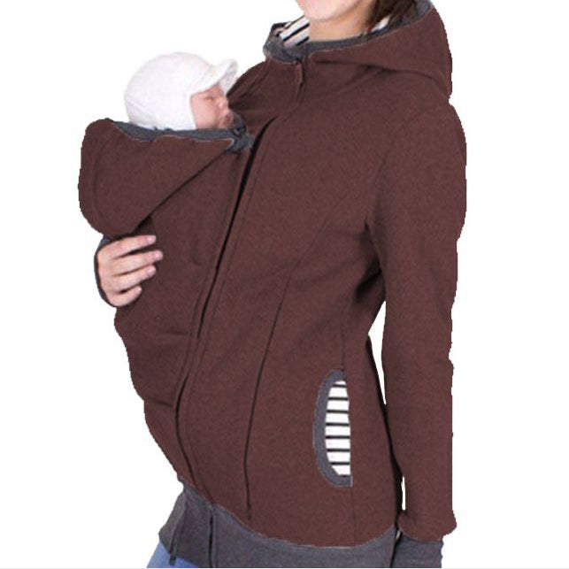 Seindeal Kangaroo Baby Bags Zipper Removable Hooded Long Sleeve Casual Coat