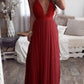 Backless Deep V-Neck Spaghetti Straps Women Maxi Dresses Tulle Dress Evening Dress Ball Gown