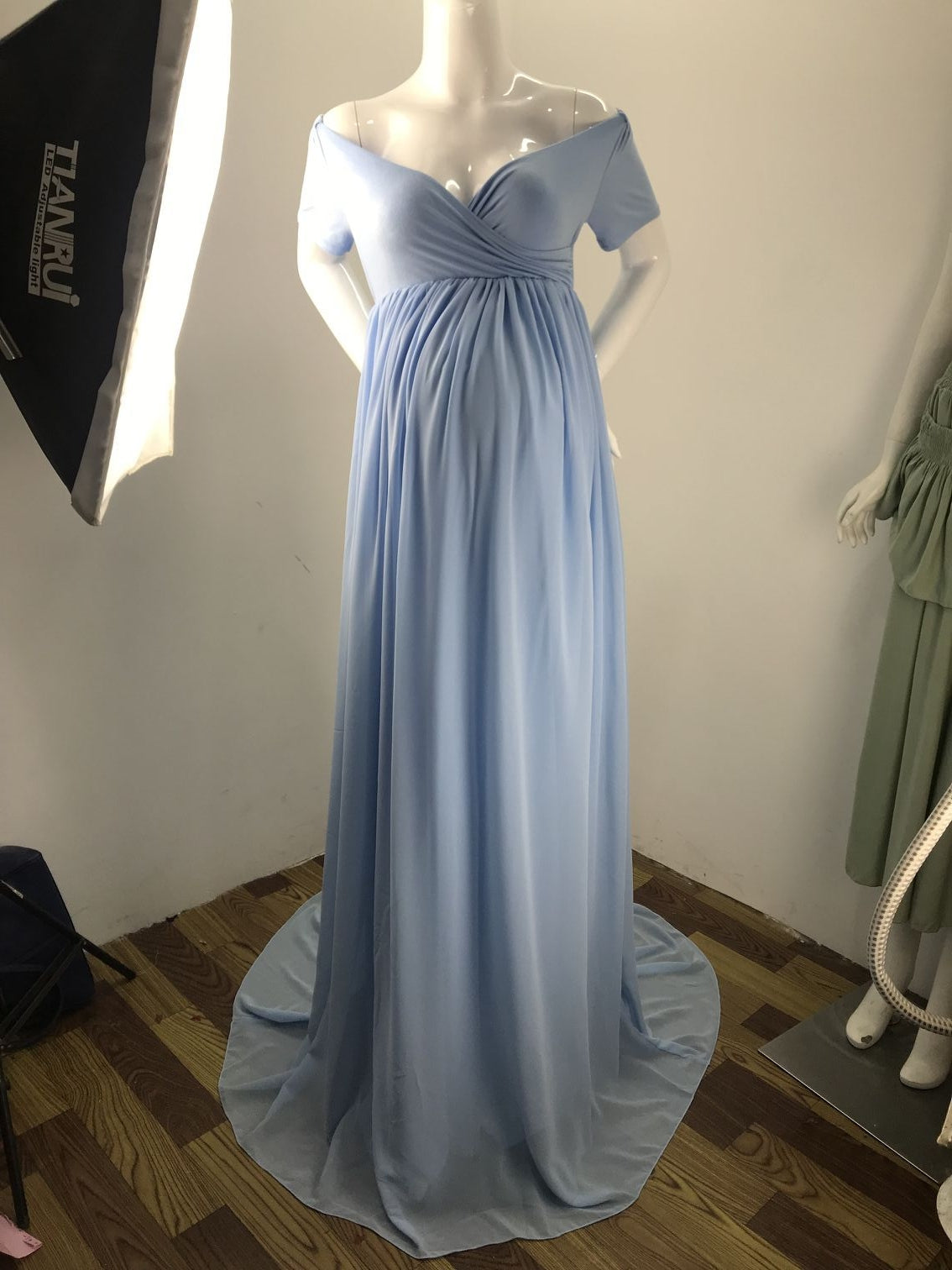 Seindeal Off Shoulder Maternity For Babyshower PhotoShoot Chiffon Flowy Maxi Dress SeinDeal Seindeal Off Shoulder Maternity For Babyshower PhotoShoot Chiffon Flowy Maxi Dress SeinDeal