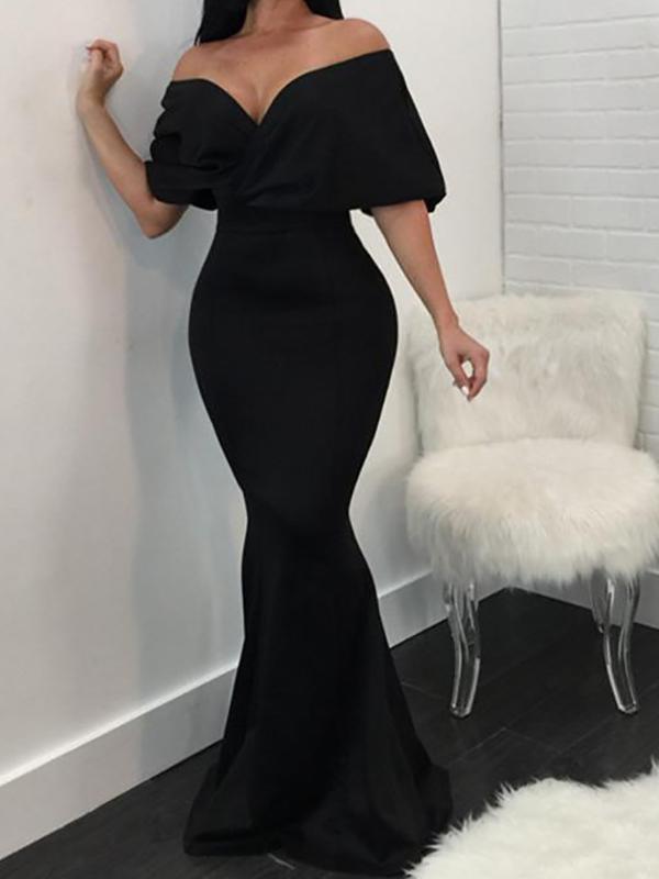 Off Shoulder Bodycon Mermaid Maternity Maxi Dress