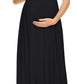 Seindeal Draped V-neck Short Sleeve Elegant Maxi Maternity Dress