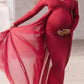 Seindeal Off Shoulder Grenadine Backless Cloak Mermaid Maternity Photoshoot Dress Grey