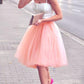 CarmineRose Mesh Tiered Beautiful Regular Elastic Waist Women's Tulle Skirt