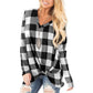 Seindeal Buffalo Plaid Christmas V-Neck Long Sleeve Maternity Pullover Sweatshirt