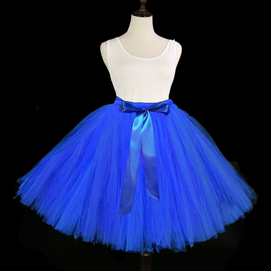 Seindeal Patchwork Grenadine Pleated Fluffy Puffy Tulle Long Tutu Skirt for Maternity Photoshoot