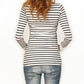 Striped Round Neck Long Sleeve Nursing Maternity T-Shirt